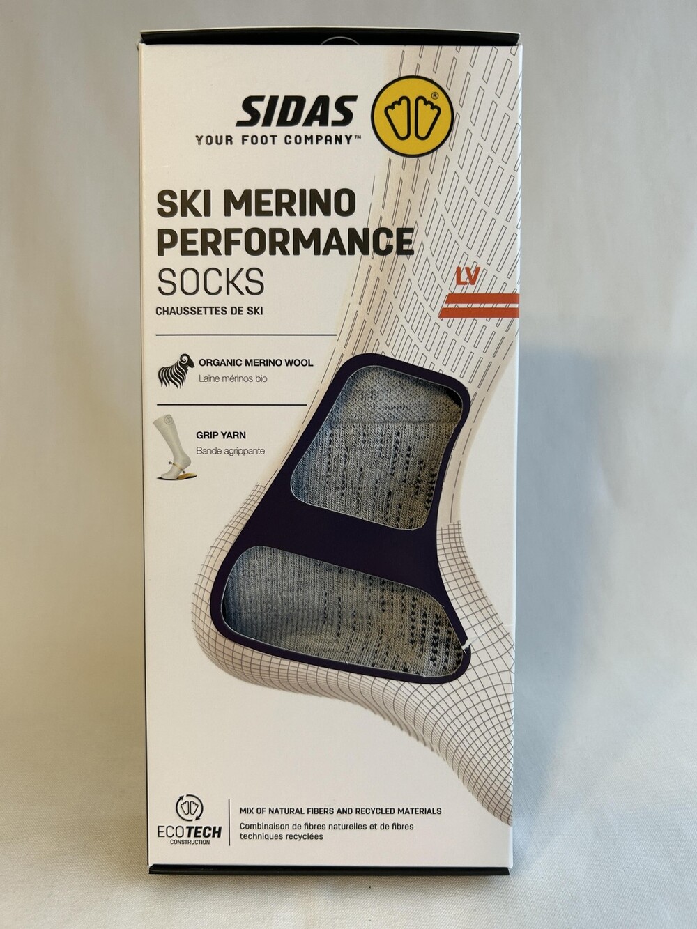Sidas Ski Merino Performance Socks Unisex Size S 37-38 Gray Knee High Low Volume